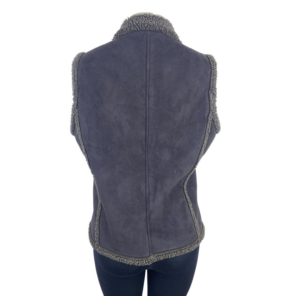 L.L. Bean Women's Gray Sherpa Lined & Sleeveless Button Front Vest Sz M - Picture 4 of 10